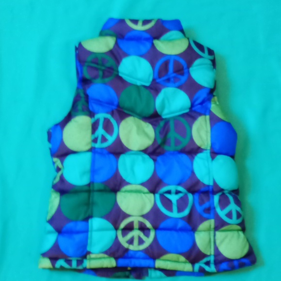 OLD NAVY PEACE MULTI COLORED GIRLS VEST. SIZE MEDIUM - Picture 7 of 8